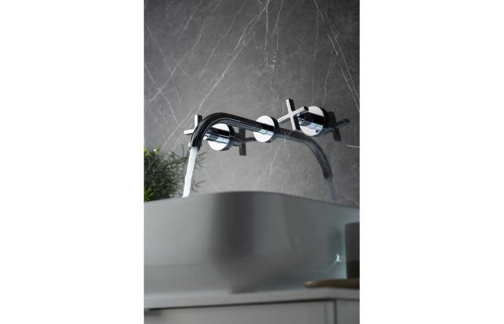 Abode Serenitie Wall Mounted Basin/Bath Mixer Brass - Contemporary Chrome Finish - Image 3