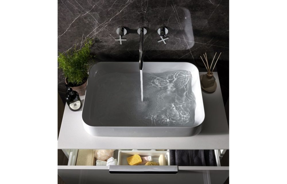 Abode Serenitie Wall Mounted Basin/Bath Mixer Brass - Contemporary Chrome Finish - Image 2