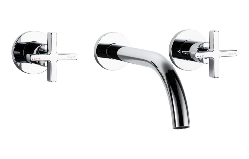 Abode Serenitie Wall Mounted Basin/Bath Mixer Brass - Contemporary Chrome Finish - Image 1