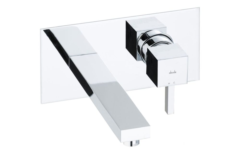 Abode Zeal Wall Mounted Basin Mixer Brass - Contemporary Chrome Finish - Image 1